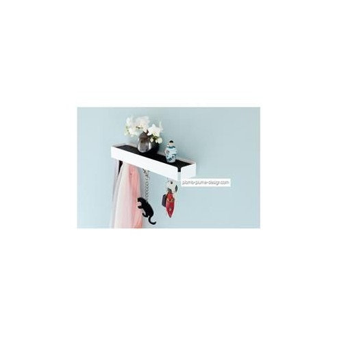 Vide Poche Mural Design Key-Box Noir Cuir Cuivre