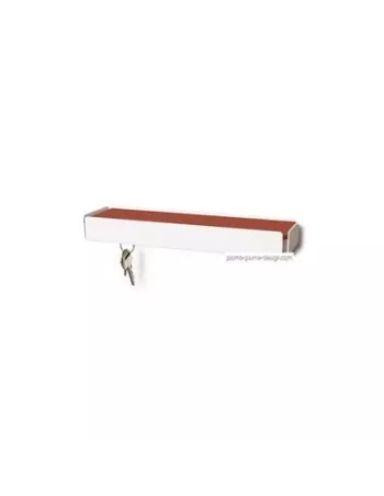 Vide Poche Mural Design - Key-Box - Blanc / Cuir Cuivre