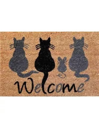 Paillasson Coco / Vinyle Welcome Cats