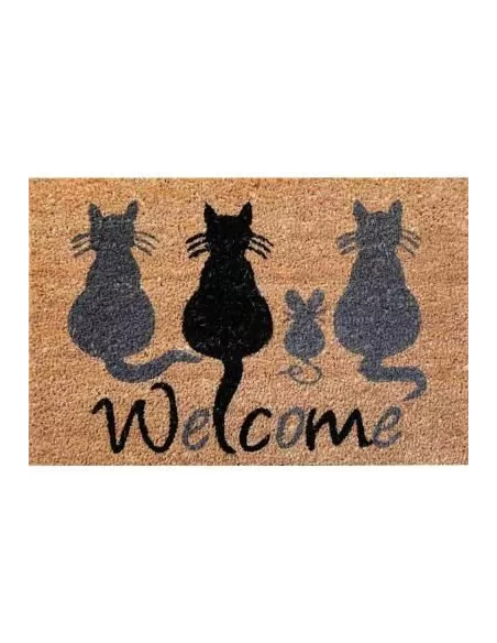 Paillasson Coco / Vinyle Welcome Cats