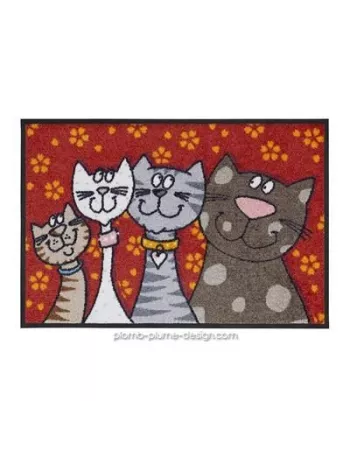 Tapis d'Entrée Original Famille Chat 50x75 2