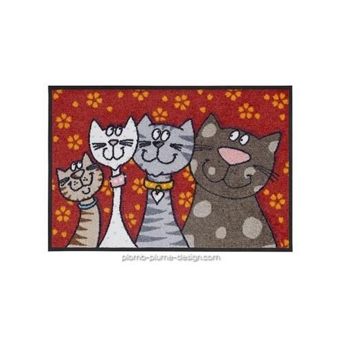 Tapis d'Entrée Original Famille Chat 50x75