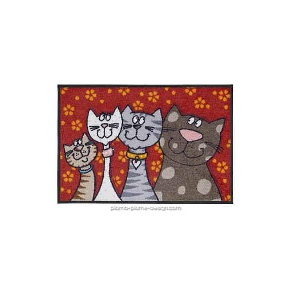 Tapis d'Entrée Original Famille Chat 50x75