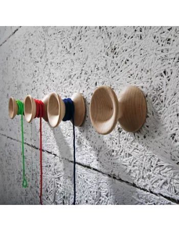 Patère Bois Vintage Yo-Yo Wood Blanc - Creativando 2