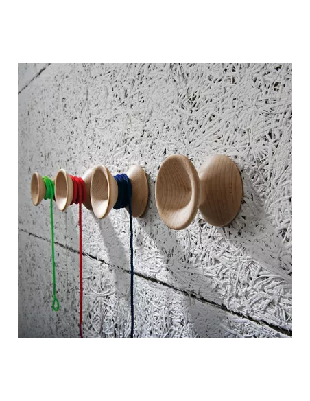 Patère Bois Vintage Yo-Yo Wood Blanc - Creativando