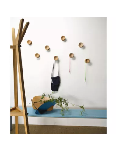 Patère Bois Vintage Yo-Yo Wood Blanc - Creativando