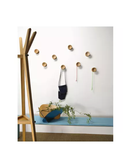 Patère Bois Vintage Yo-Yo Wood Blanc - Creativando