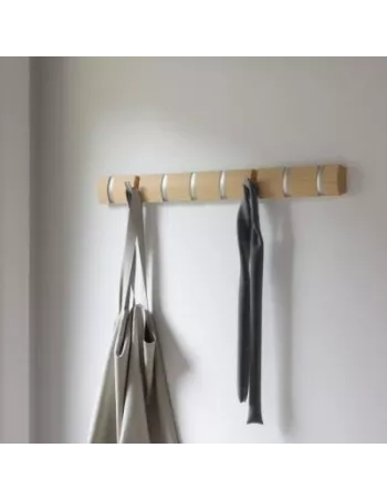 Umbra Flip 8 hook Frêne Naturel Porte manteau mural