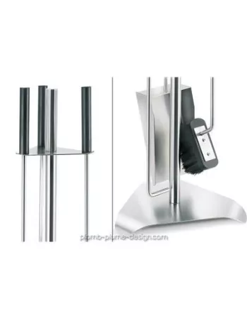 Serviteur Cheminée Chimo Triangle - Inox mat 2