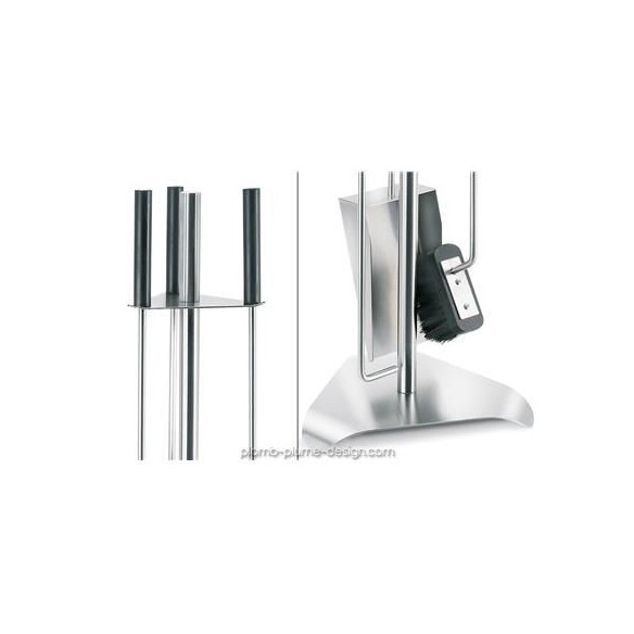 Serviteur Cheminée Chimo Triangle - Inox mat