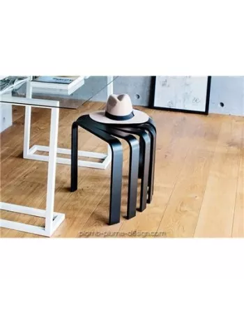 Tabouret Scandinave en Bois Fan Stool - 3 Teintes