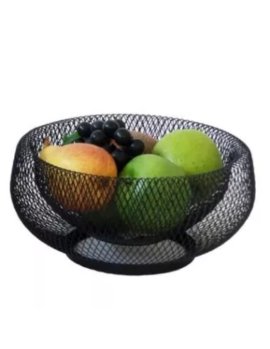 Corbeille à Fruits Ronde Marlo - 28.5 cm - Metal noir