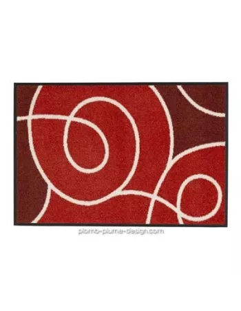 Tapis Entrée Absorbant Swoop Rouge 50x75
