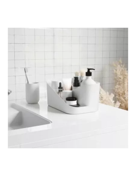 Organiseur de cosmétiques compartimenté-  Glam - Blanc et gris