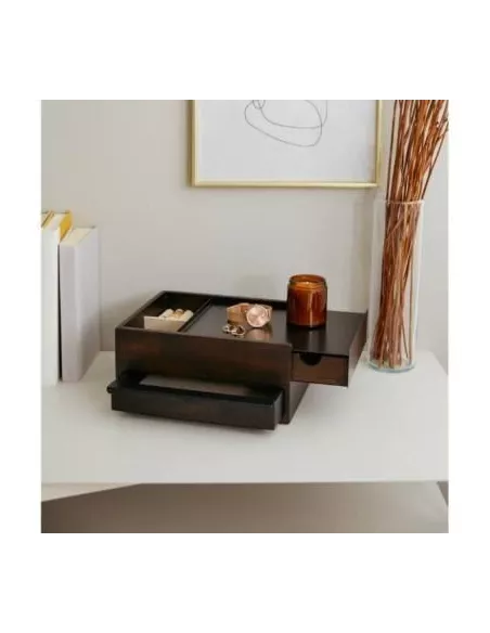 Boîte à Bijoux Stowit Box en métal Noir et Noyer