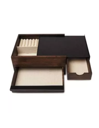 Boîte à Bijoux Stowit Box en métal Noir et Noyer