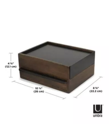 Boîte à Bijoux Stowit Box en métal Noir et Noyer