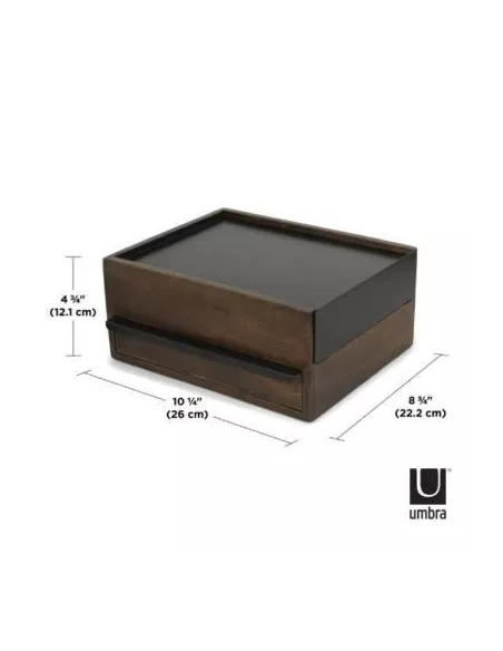 Boîte à Bijoux Stowit Box en métal Noir et Noyer