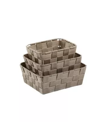 Panier Salle de Bain Alvaro Taupe - Lot de 3