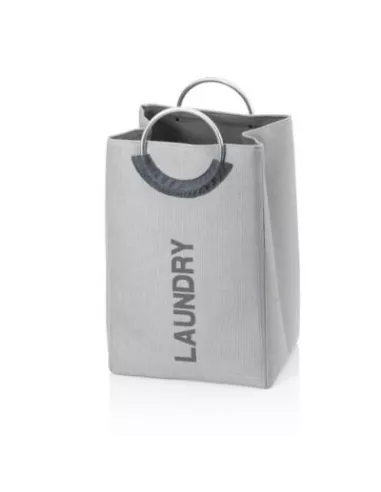 Palma Panière - Sac à linge avec poignées en Aluminium - Gris Clair