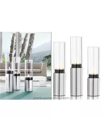 Photophore de Table Faro - Inox poli - Lot de 3