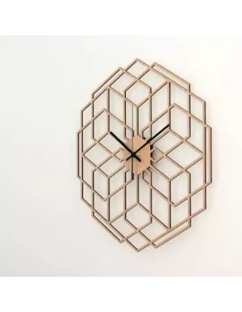 Horloge Murale en Bois HexaFlower couleur Chêne naturel 2