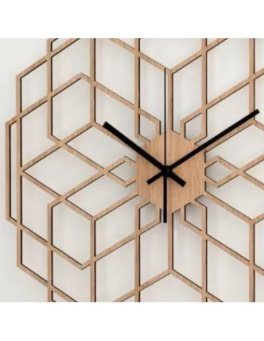 Horloge Murale en Bois HexaFlower couleur Chêne naturel