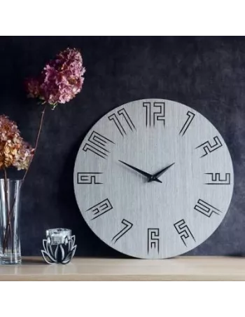 Horloge Murale Design Bois Spike Gris Clair 2