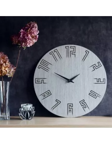 Horloge Murale Design Bois Spike Gris Clair
