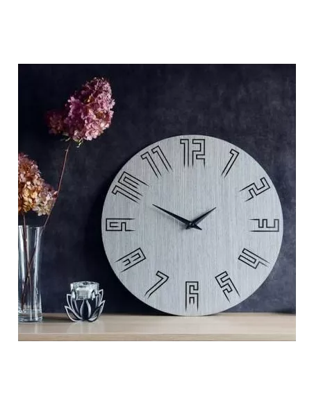Horloge Murale Design Bois Spike Gris Clair