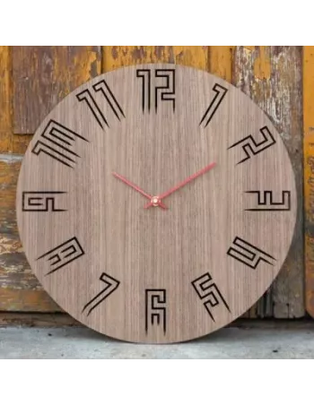 Horloge Murale Design Bois Spike Noyer