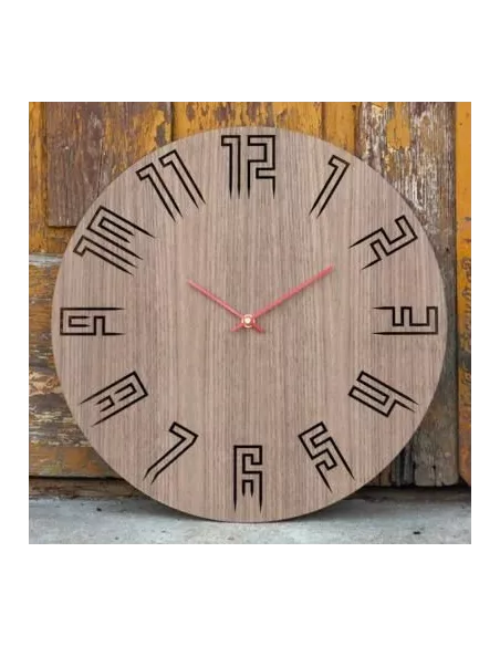 Horloge Murale Design Bois Spike Noyer