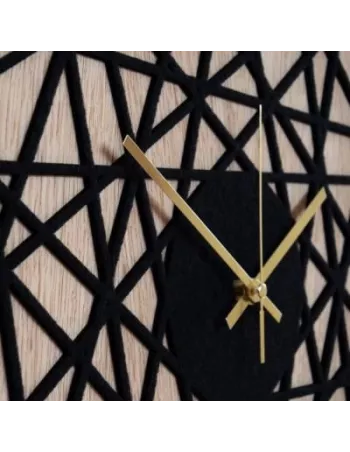 Horloge Murale Design Bois Polygonal Bois et feutre Noir 2