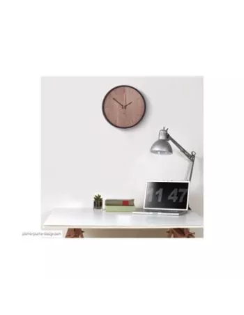 Horloge Murale silencieuse en bois et métal  - Madera - Noyer noir