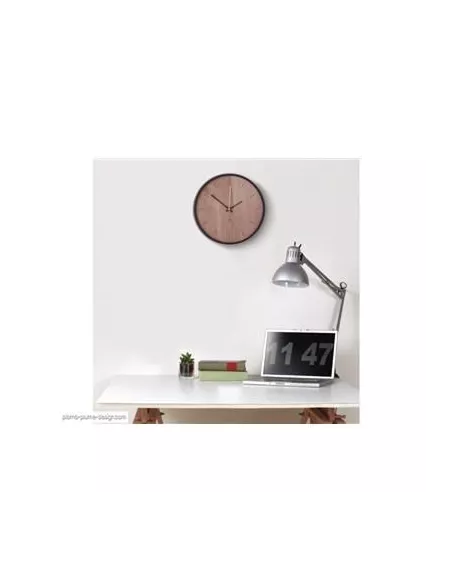 Horloge Murale silencieuse en bois et métal  - Madera - Noyer noir