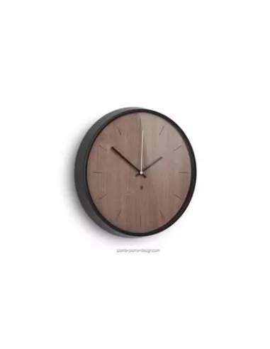 Horloge Murale silencieuse en bois et métal  - Madera - Noyer noir