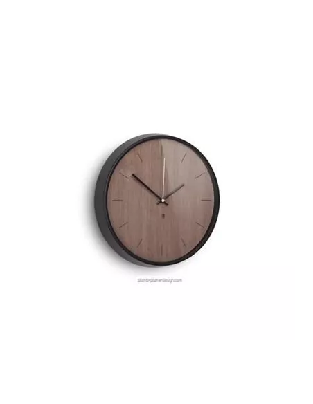 Horloge Murale silencieuse en bois et métal  - Madera - Noyer noir