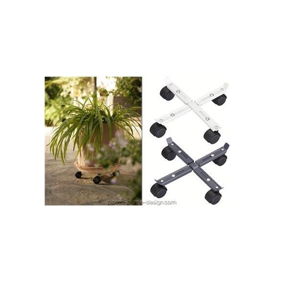 Support pot à roues Omega 25 - Gris Clair - Flora