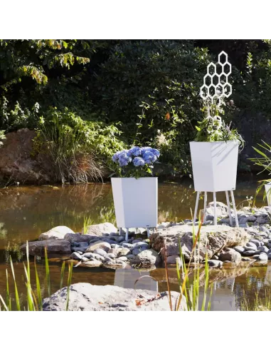 Bac à fleurs en métal - Elevation 50 - Blanc