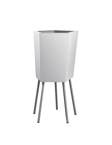 Bac à arbuste en métal - Elevation 60 - Blanc