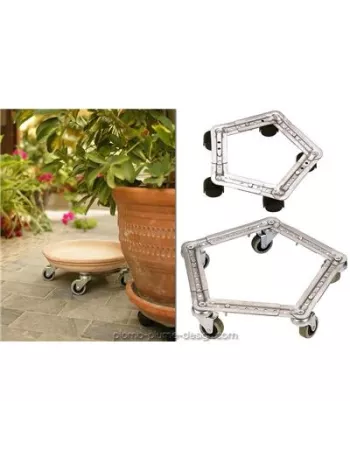Support pot à roues Vario 25 - Acier Galvanisé - Lot de 5 - Flora