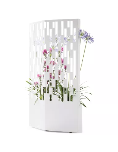 Brise vue jardinière mobile - Elmas 160 - Blanc