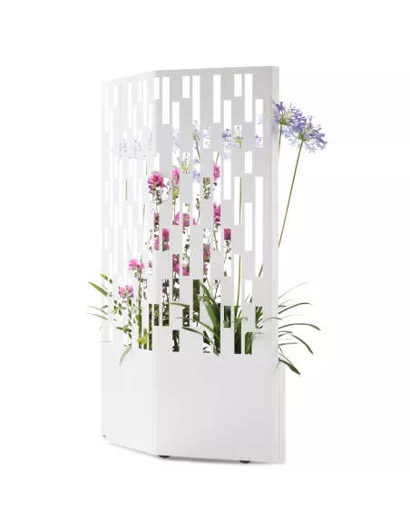 Brise vue jardinière mobile - Elmas 160 - Blanc