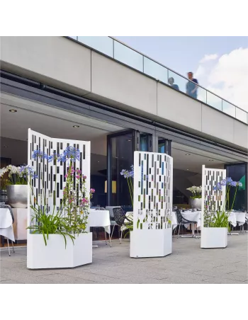 Brise vue jardinière mobile - Elmas 160 - Blanc 2