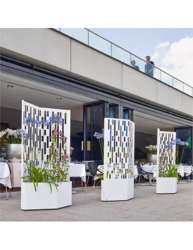 Brise vue jardinière mobile - Elmas 160 - Blanc