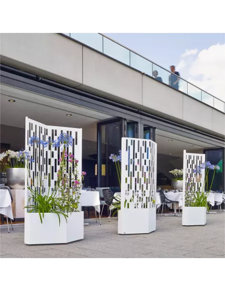 Brise vue jardinière mobile - Elmas 160 - Blanc
