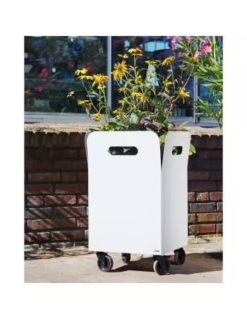 Bac à fleurs en métal sur roulettes - Box 65 2