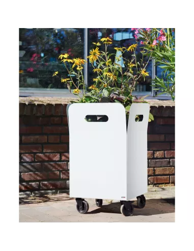 Bac à fleurs en métal sur roulettes - Box 65
