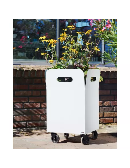 Bac à fleurs en métal sur roulettes - Box 65