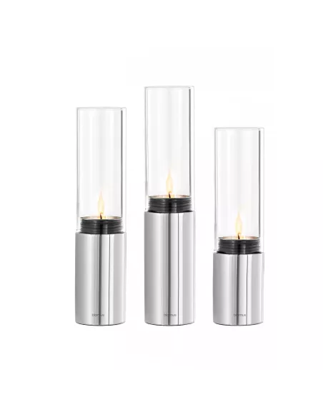 Photophore de Table Faro - Inox poli - Lot de 3